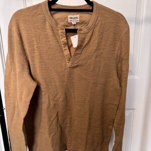 Todd Snyder Long Sleeve Henley - tan